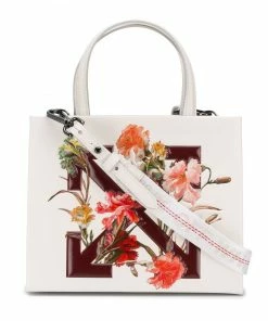 Off-White floral-print logo tote bag