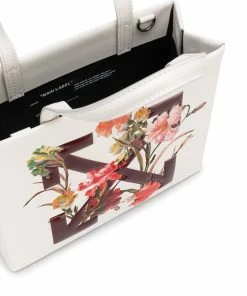 Off-White floral-print logo tote bag