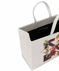 Off-White Diagonal Arrows floral print tote