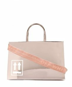 Off-White Sculpture mirrored tote bag
