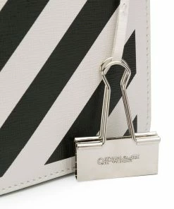 Off-White Diagonal Binder Clip mini leather crossbody bag