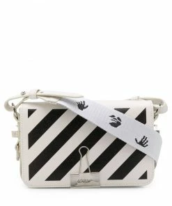 Off-White Diagonal Binder Clip mini leather crossbody bag