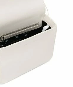 Off-White diagonal-stripe binder-clip tote bag