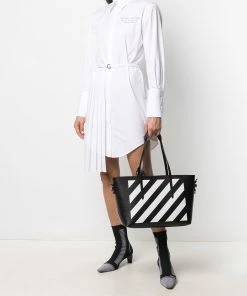 Off-White Diagonal Stripe Binder shopper tote
