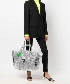 Off-White large Commercial logo tote bag
