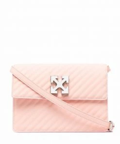 Off-White diagonal striped satchel bag