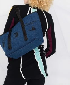Off-White small denim tote bag